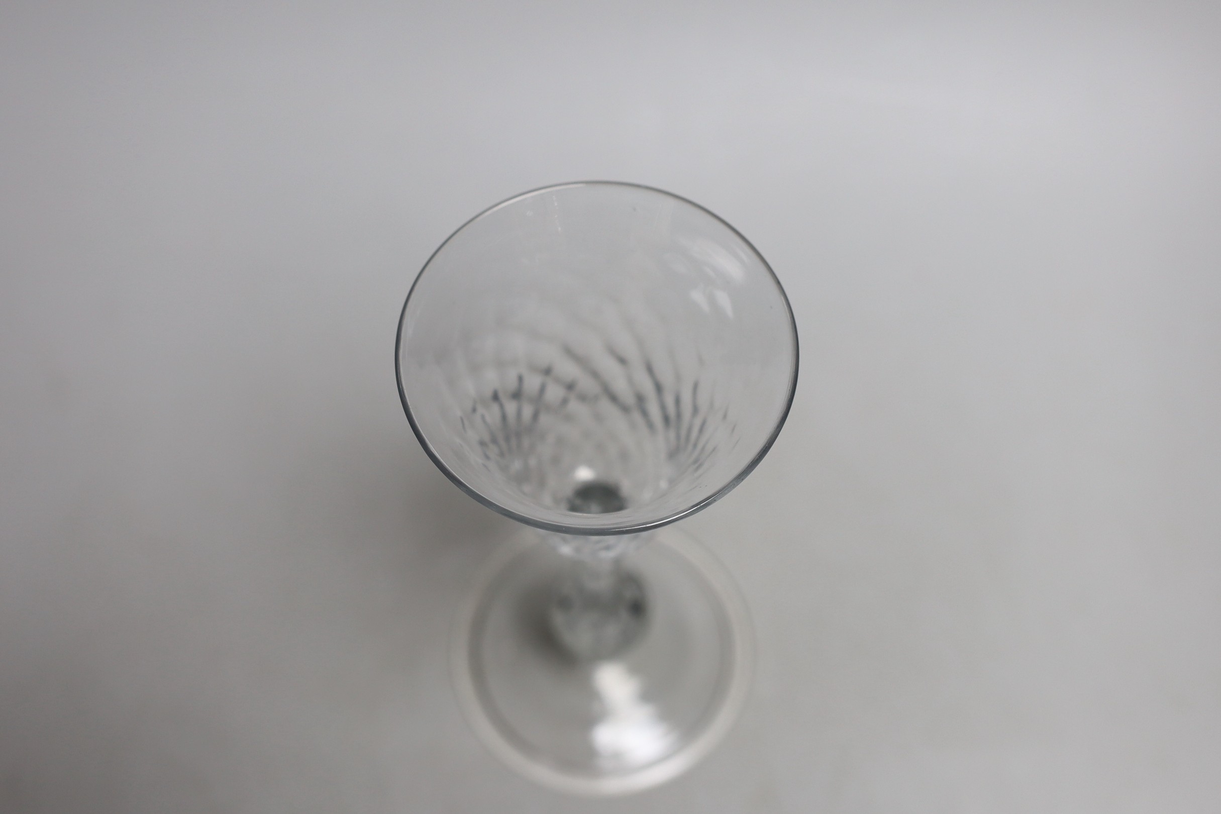 A Georgian honeycomb moulded wine glass, 19.5cms high